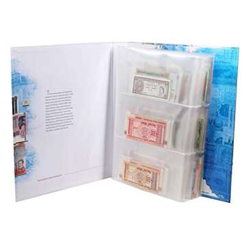 Banknote World Currency Collecting Album, Blue, 100 Pockets