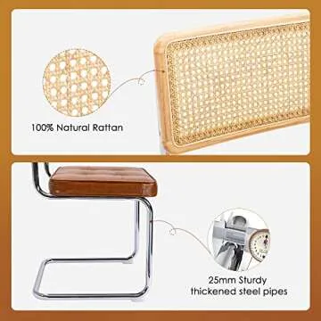 ONEVOG Rattan Dining Chairs Set of 4, Stylish & Durable