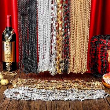 Sasylvia 102 Pcs Happy New Year Beads Necklaces - Perfect for Celebrations