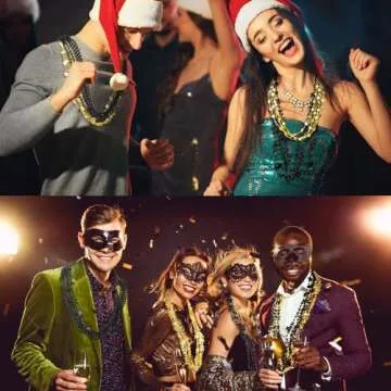 Sasylvia 102 Pcs Happy New Year Beads Necklaces for Parties