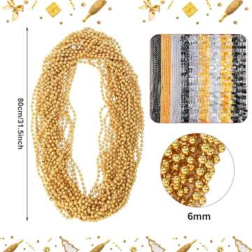 Sasylvia 102 Pcs Happy New Year Beads Necklaces for Parties