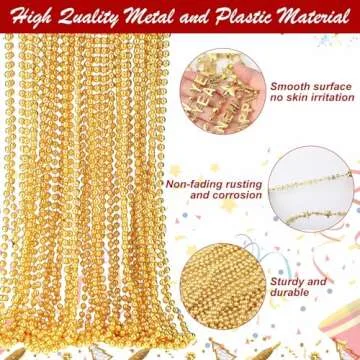 Sasylvia 102 Pcs Happy New Year Beads Necklaces for Parties