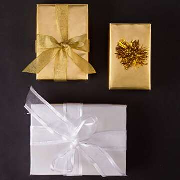 RUSPEPA Gold Wrapping Paper - Elegant Gift Wrap for All Occasions