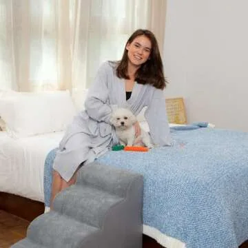 Comfortable COZY KISS Dog Stairs for Small Dogs