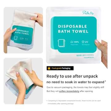 5 Pack Disposable Bath Towels Durable Large Portable Thicken Camping Towels for Travel Hotel Busines...