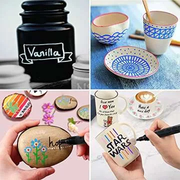 Gold Acrylic Paint Marker Pens 6 Pack for DIY Projects