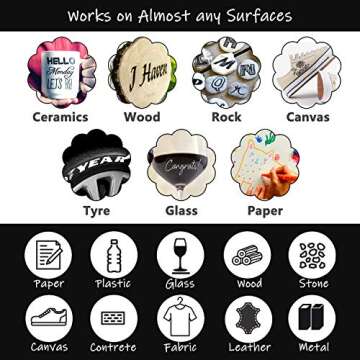 Gold Acrylic Paint Marker Pens 6 Pack for DIY Projects