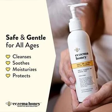 ECZEMA HONEY Oatmeal Facial Cleanser - Soothing Facial Cream - Bundle for Sensitive & Dry Skin - Cruelty Free