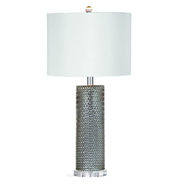 Bassett Mirror L3336TEC Glass Nina Table Lamp in Silver