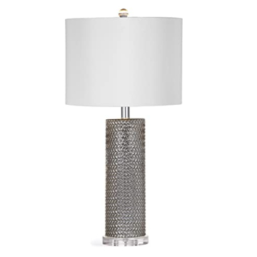Bassett Mirror L3336TEC Glass Nina Table Lamp in Silver