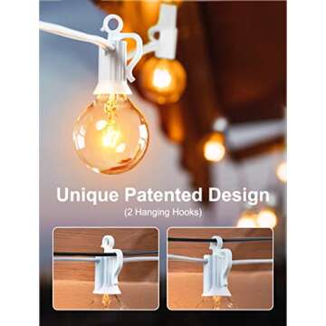 Outdoor String Light 25Feet G40 Globe Patio Lights with 27 Edison Glass Bulbs(2 Spare), Waterproof Connectable Hanging Christmas Lights for Backyard Porch Balcony Party Xmas Decor, E12 Socket Base