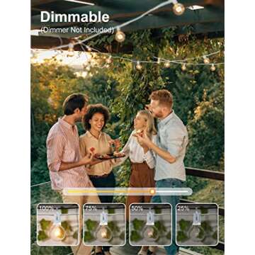 Outdoor String Light 25Feet G40 Globe Patio Lights with 27 Edison Glass Bulbs(2 Spare), Waterproof Connectable Hanging Christmas Lights for Backyard Porch Balcony Party Xmas Decor, E12 Socket Base