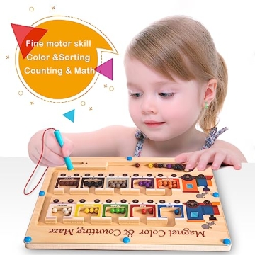Montessori Magnetic Color and Number Maze for Toddlers