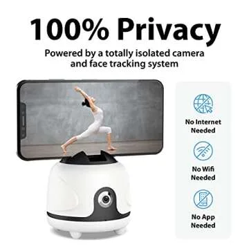 Tripod Auto Face Tracking Tripod, Jarvisen Phone Stabilizer No App Required, 360° Rotation Face Body Tripod Camera Mount Smart Shooting Phone Tracking Holder for Live Vlog Streaming Video