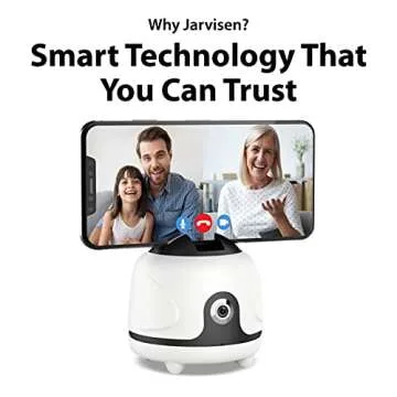 Tripod Auto Face Tracking Tripod, Jarvisen Phone Stabilizer No App Required, 360° Rotation Face Body Tripod Camera Mount Smart Shooting Phone Tracking Holder for Live Vlog Streaming Video