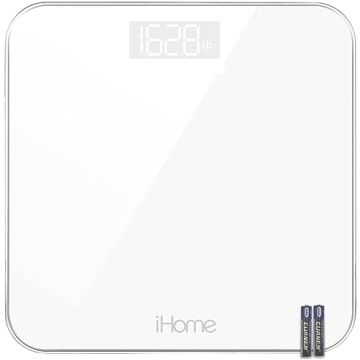 iHome Digital Step-On Bathroom Scale - Sleek and Accurate for Home & Gym