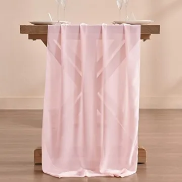 Socomi Blush Pink Chiffon Table Runner for Weddings