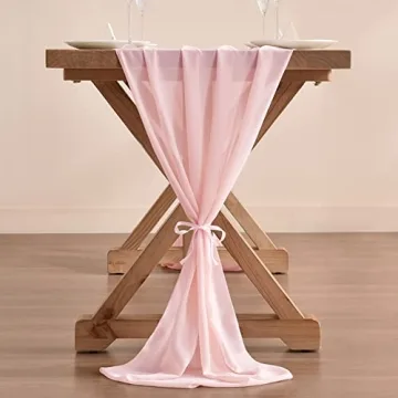 Socomi Blush Pink Chiffon Table Runner for Weddings