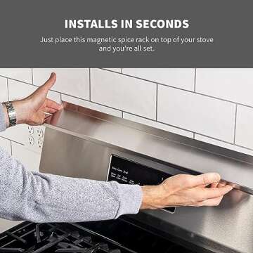 StoveShelf Deluxe Magnetic Kitchen Shelf for Easy Storage