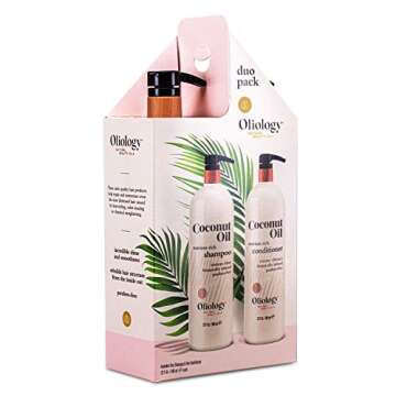 Oliology Nutrient Rich Coconut Oil Shampoo & Conditioner Combo Pack - Helps Restore Damaged Hair | P...