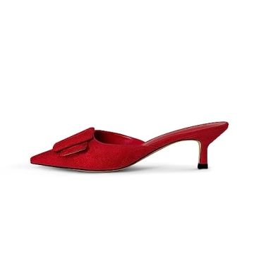 Stylish Fericzot Faux Suede Mules for Women - Classic Heels Samdals