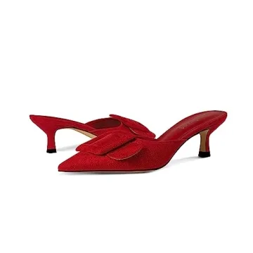 Stylish Fericzot Faux Suede Mules for Women - Classic Heels Samdals