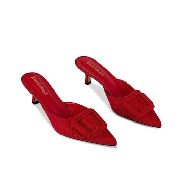 Stylish Fericzot Faux Suede Mules for Women - Classic Heels Samdals
