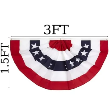 USA Flag Bunting 3-Pack for 4th of July Decor