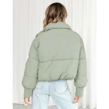 Lianlive Women's Stylish Cropped Puffer Jacket for Winter