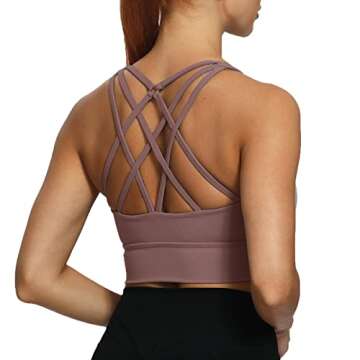 Aoxjox Sports Bras for Women High Impact Fitness Running Training Rebellion Yoga Crop Tank Workout T...