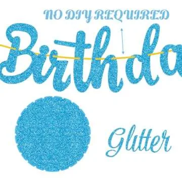 Duck Happy Birthday Banners 3Pcs Duck Birthday Decorations Blue Glitter Rubber Duck Birthday Party Banners Duck Birthday Party Supplies for Rubber Duck Decorations