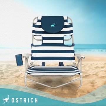 Ostrich Beach Chair with Adjustable Recline and Face Hole