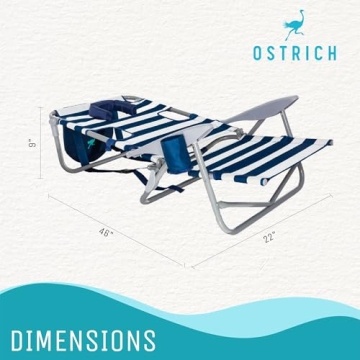 Ostrich Beach Chair with Adjustable Recline and Face Hole