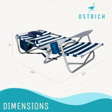 Ostrich Beach Chair with Adjustable Recline and Face Hole