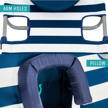 Ostrich Beach Chair with Adjustable Recline and Face Hole