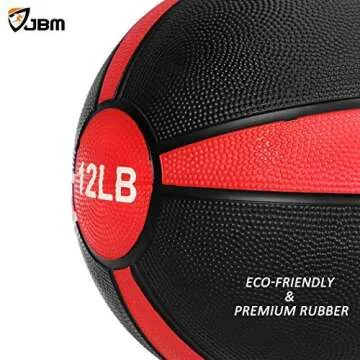 JBM Medicine Ball Slam Ball for Workouts Exercise Strength Training (Red - 12LB)