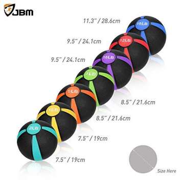 JBM Medicine Ball Slam Ball for Workouts Exercise Strength Training (Red - 12LB)