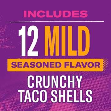 Taco Bell Mild Seasoned Flavor Crunchy Taco Shells, 12 ct, 4.8 oz Box