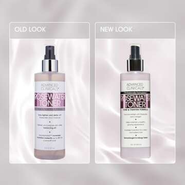 Advanced Clinicals Collagen + Rosewater Facial Mist Toner W/Charcoal & Aloe Vera. Alcohol-Free PH Ba...