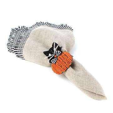 MACKENZIE-CHILDS Cat on Pumpkin Napkin Ring