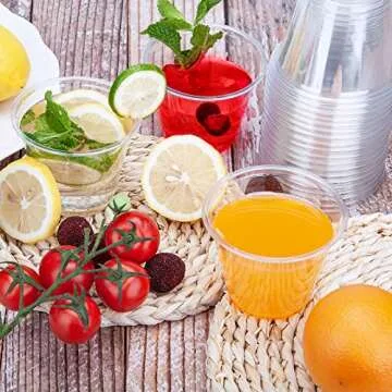 TashiBox 9 oz Disposable Plastic Cups, 100 Count, Crystal Clear