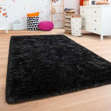 Andecor Soft Fluffy Bedroom Rugs, 5 x 8 Feet Indoor Shaggy Plush Area Rug for Boys Girls Kids Baby C...
