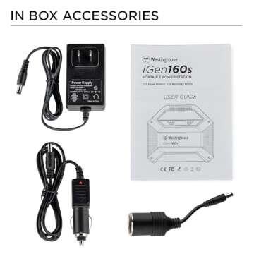 Westinghouse 155Wh 150 Peak Watt Portable Power Station & Solar Generator, Modified Sine Wave AC Out...