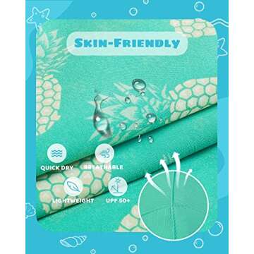 maamgic Boys Swim Trunks with Compression Liner Toddler Stretch Swim Shorts Quick Dry Swimming Trunks Boxer Brief 2 in 1 Beach Shorts Green Pineapple 5/6