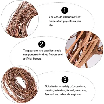 KERYAR 15 Feet Natural Grapevine Wreaths for DIY Decor