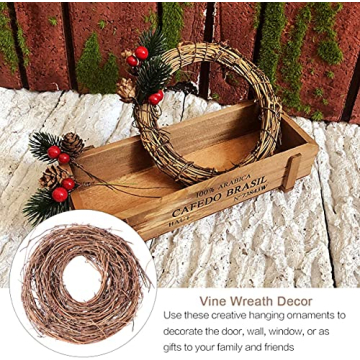 KERYAR 15 Feet Natural Grapevine Wreaths for DIY Decor