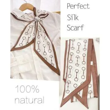 kcctoo 59” Long Silk Like Head Scarf Women's Fashion Square Neck Satin Scarfs for Bag Hair Scarves Gift 59 * 5.9”