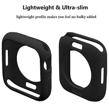 Hontao Ultra Thin Soft TPU Bumper Case Compatible for iWatch Apple Watch Series 3/2/1, 42mm Black