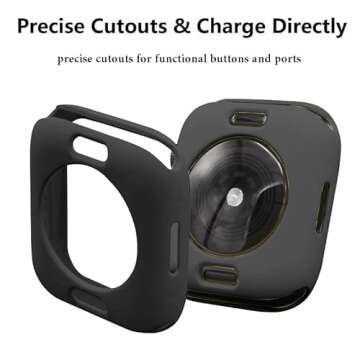 Hontao Ultra Thin Soft TPU Bumper Case Compatible for iWatch Apple Watch Series 3/2/1, 42mm Black