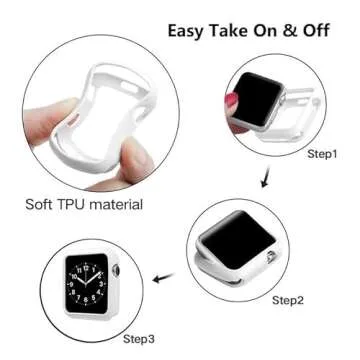 Hontao Ultra Thin Soft TPU Bumper Case Compatible for iWatch Apple Watch Series 3/2/1, 42mm Black